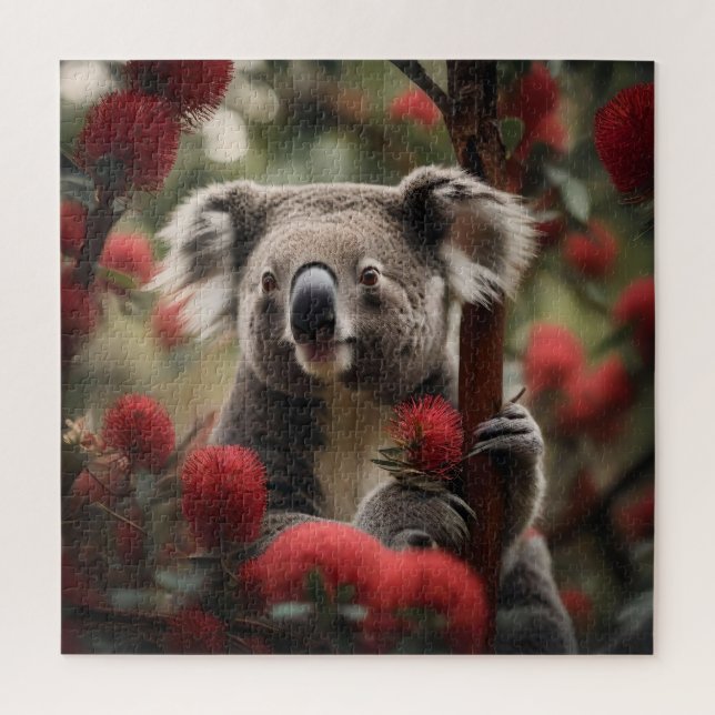 Roter Banksienbaum mit Koala-Bär, (Vertikal)