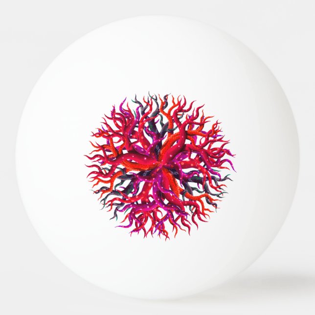 Roter Baobab Tischtennisball (Rückseite)