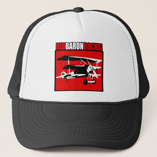Roter Baron Rocks! Truckerkappe (Vorderseite)