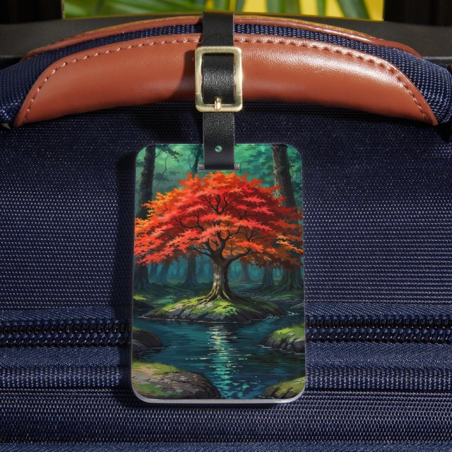 Roter Baum Gepäckanhänger (Vorderseite Insitu 2)