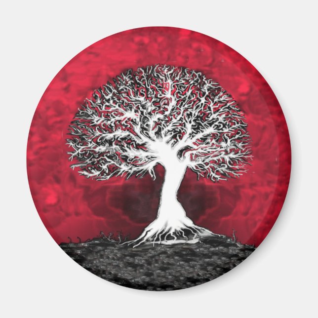 Roter Baum Magnet (Vorne)