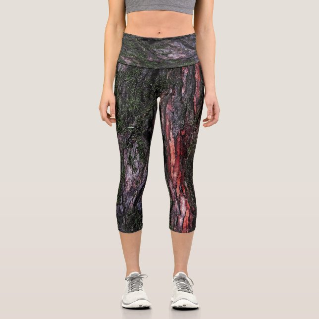 Roter Baum Nassholzrinde Capri Leggings (Vorderseite)