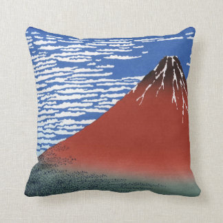 Roter Berg Fuji Vintage-Japanischer Druck Kissen