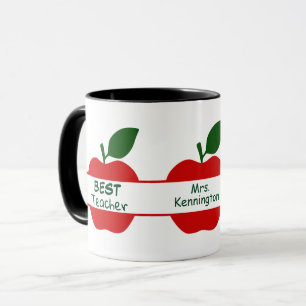 Roter bester Lehrer Apples personalisiert Tasse