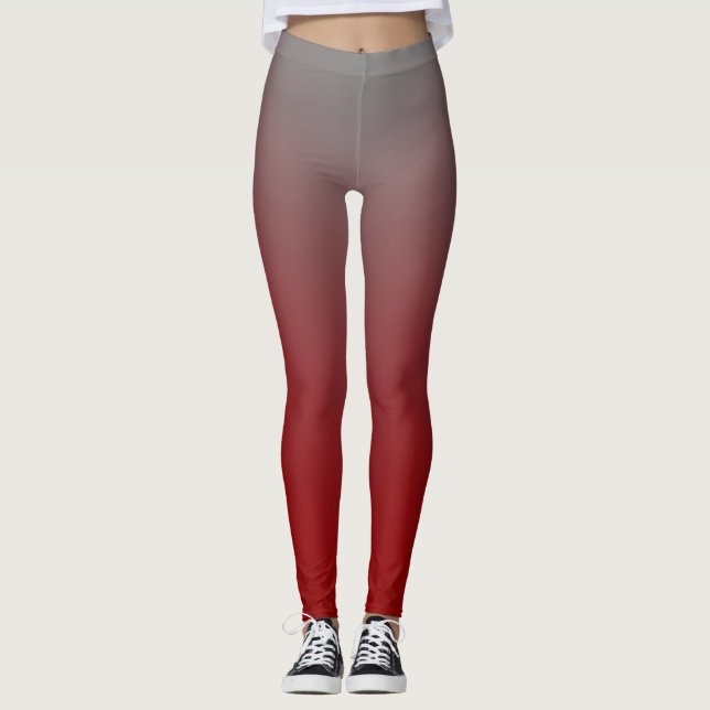 Roter bis grauer Gradient Modern Leggings (Vorderseite)