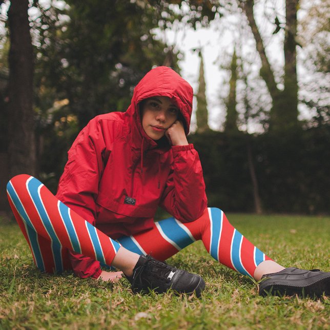 Roter Blaue Diagonalstreifen Leggings (Von Creator hochgeladen)
