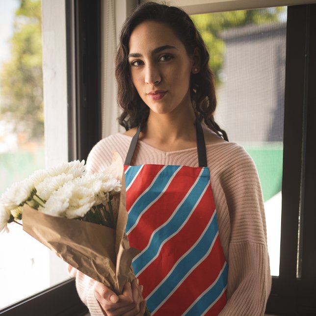 Roter Blaue Diagonalstreifen Schürze (Von Creator hochgeladen)