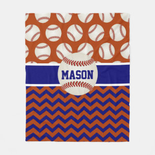 Roter blauer Baseball personalisiert Fleecedecke