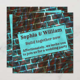 Roter blauer Fleck, Kratzer, Gitter- oder Ziegelef Einladung