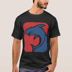 roter blauer Hai T-Shirt
