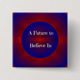 Roter blauer moderner neigender politischer Slogan Button