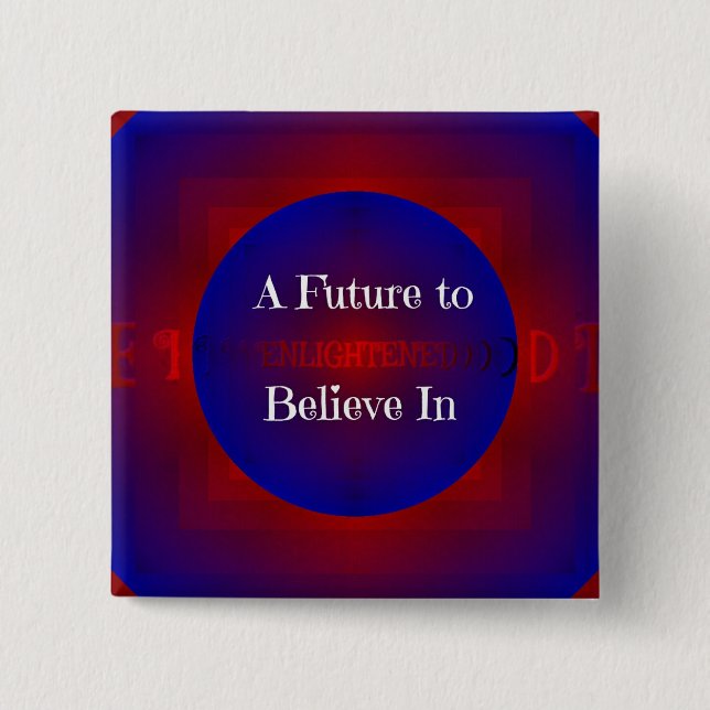 Roter blauer moderner neigender politischer Slogan Button (Vorderseite)