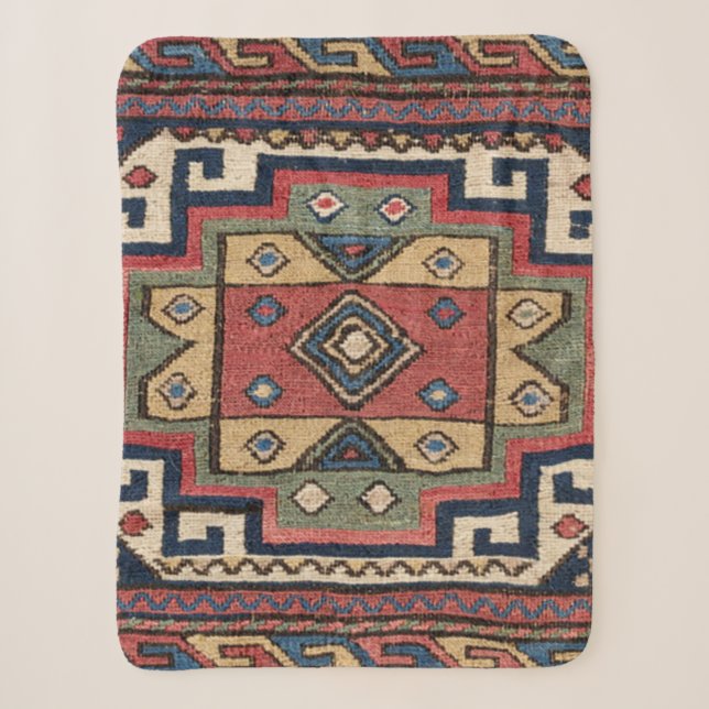 Roter Blauer Western Lone Star Dallas  Sherpadecke (Vorderseite)