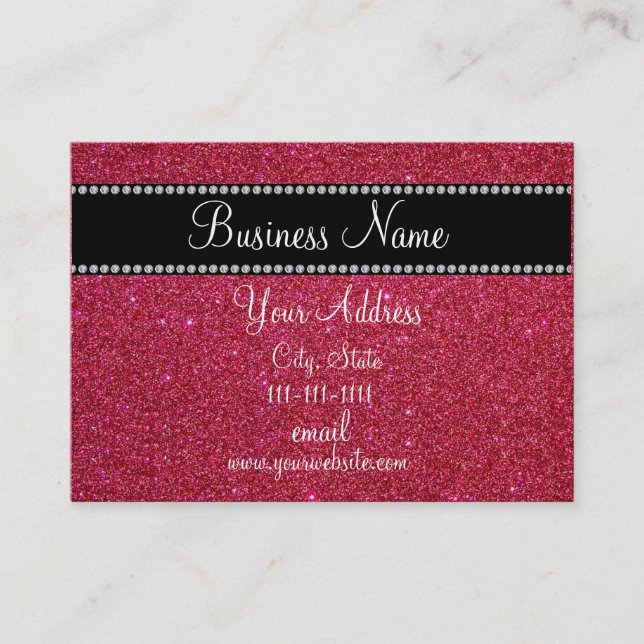 Roter bling Glitter Visitenkarte (Vorderseite)