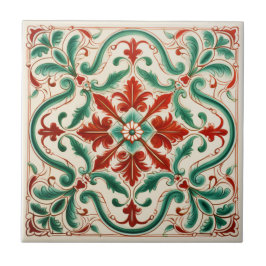 Roter Blossom Fliese