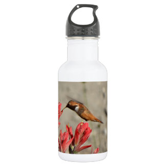 Roter Blume Edelstahlflasche