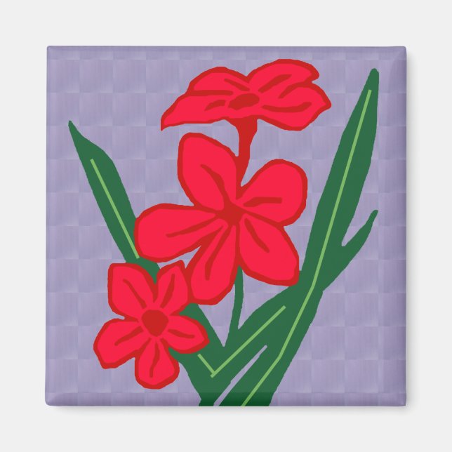 roter Blume Magnet (Vorne)