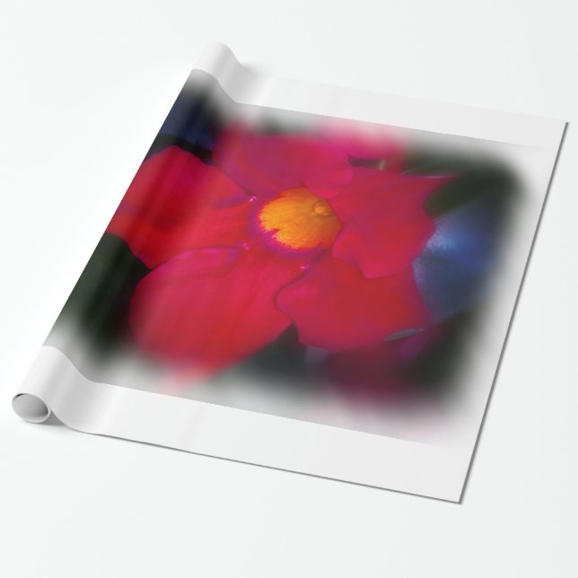 Roter Blume Wein auf weißem Groß Geschenkpapier (Ungerollt)