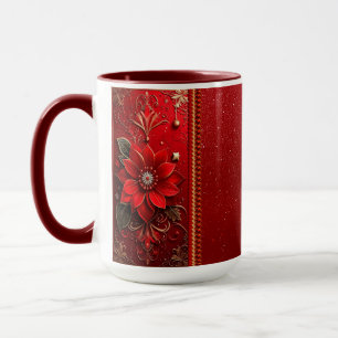 Roter Blumen-Feiertagsbecher Tasse