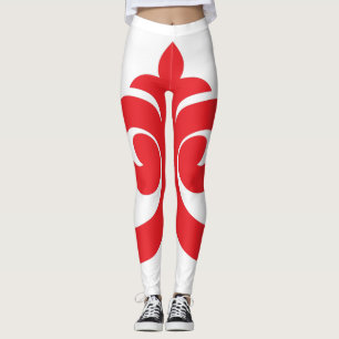 Roter Blumenentwurf Leggings