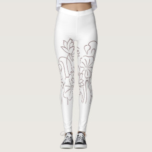 Roter Blumenentwurf Leggings