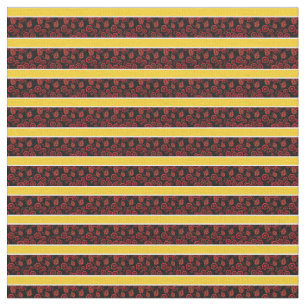 Roter Blumengold/weißer Streifen - schwarz/ausgewä Stoff