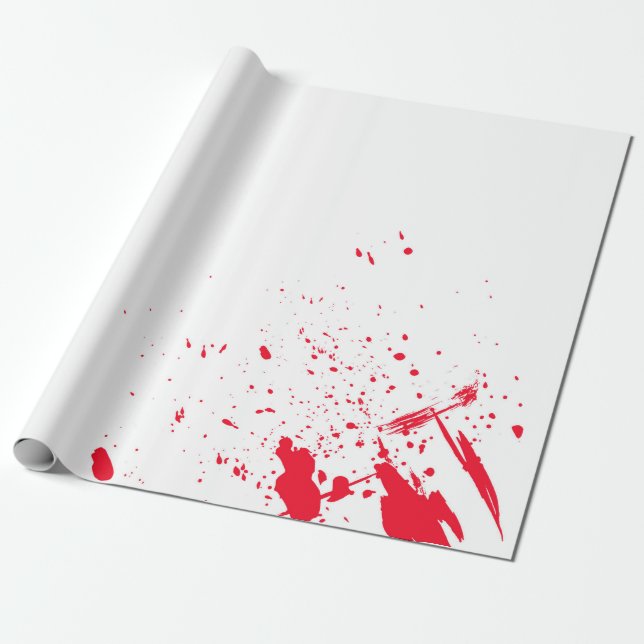 Roter Blut-Spritzer Geschenkpapier (Ungerollt)