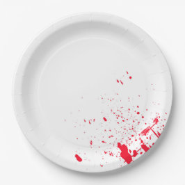 Roter Blut-Spritzer Pappteller