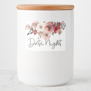 Roter Blütenschwarm Rose Datum Nacht Jar Lebensmitteletikett