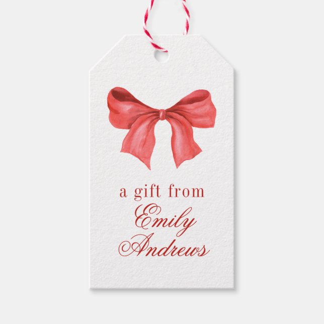 Roter Bogen der Wasserfarbe Geschenkanhänger (Vorderseite)