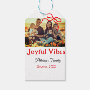 Roter Bogen fröhlich Vibes fügen Familienname Foto Geschenkanhänger