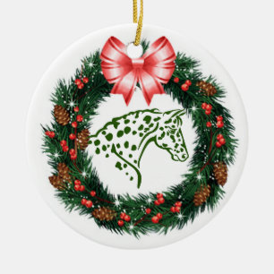 ROTER BOGEN-GRÜNAPPALOOSA KERAMIKORNAMENT