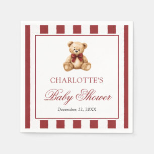 Roter Bogen Teddybär Wir können es kaum erwarten B Serviette