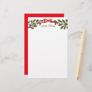 Roter Bogen und Weihnachtsgrußkarten-Set Briefpapier