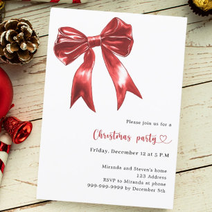 Roter Bogen Weißes Weihnachtsgebäck Party Einladung