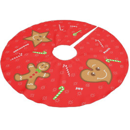 Roter Bonbon XmaS Lebkuchen Pals-Candy Cane Text Polyester Weihnachtsbaumdecke