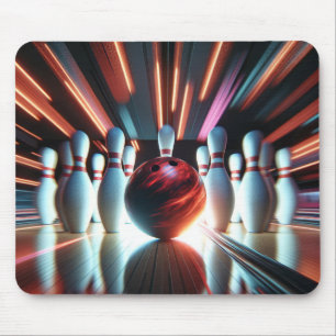 Roter Bowlingball mit Buttonen Mousepad