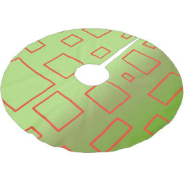 Roter Boxenrock mit grüner Geometrie Polyester Weihnachtsbaumdecke