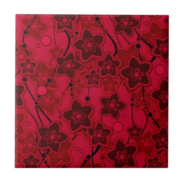 Roter brauner, rustikaler Modedesign Retro Fliese (Vorderseite)