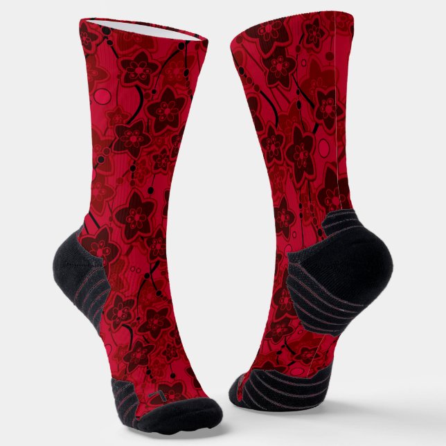 Roter brauner, rustikaler Modedesign Retro Socken (Gewinkelt)