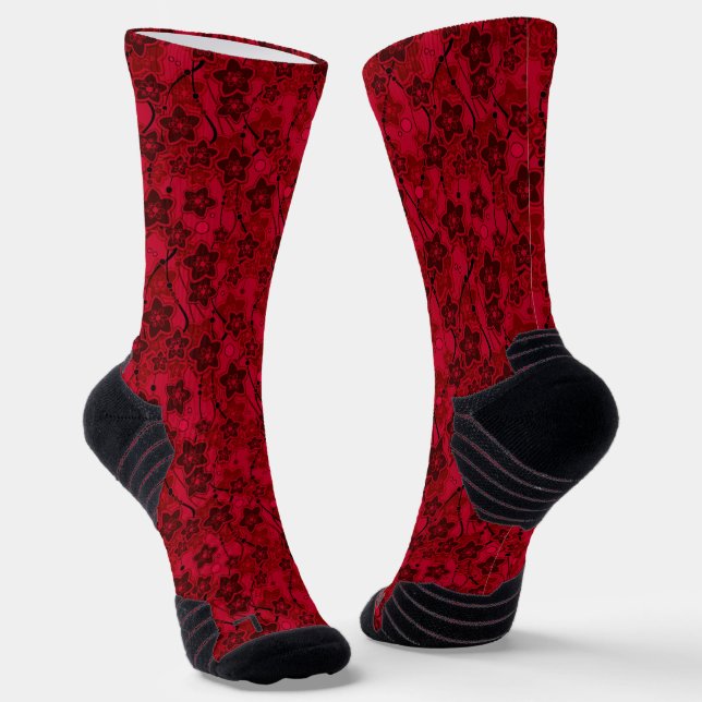 Roter brauner, rustikaler Modedesign Retro Socken (Gewinkelt)