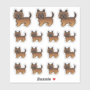 Roter Brindeln Cairn Terrier Süße Cartoon-Hunde Aufkleber
