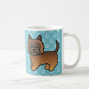 Roter Brindle Cairn Terrier Cartoon Hund Kaffeetasse