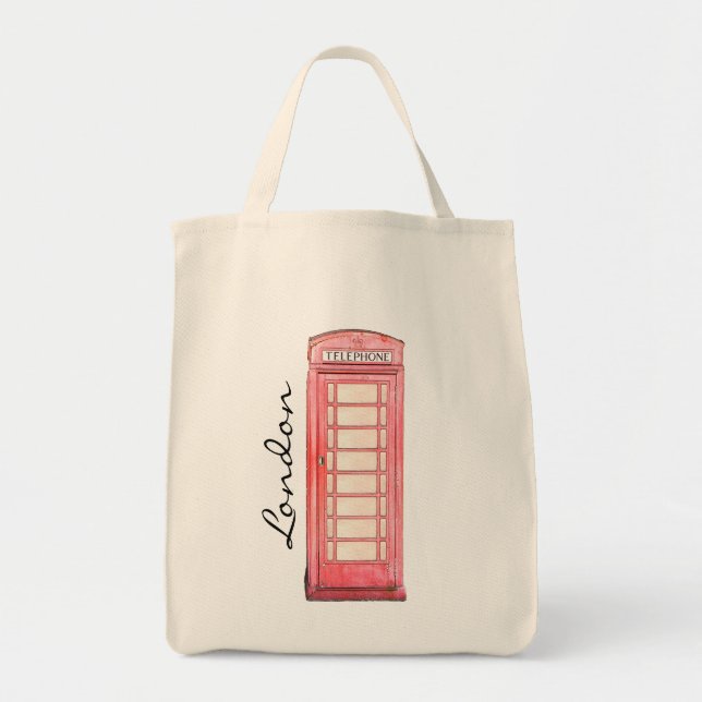 Roter britischer Telefonstand - London-Tasche Tragetasche (Vorne)