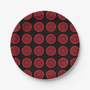 Roter Bullaugen-Schwarz-Papier-Teller Pappteller
