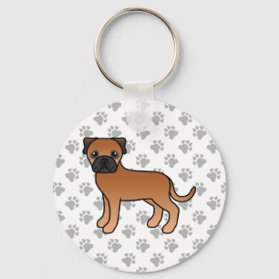 Roter Bullmastiff Süßer Cartoon-Hund Schlüsselanhänger