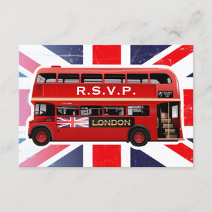 Roter Bus in London - RSVP-Karten RSVP Karte