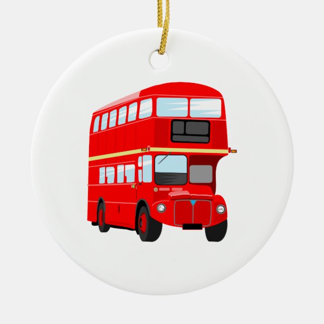 Roter Bus Keramikornament (Vorne)