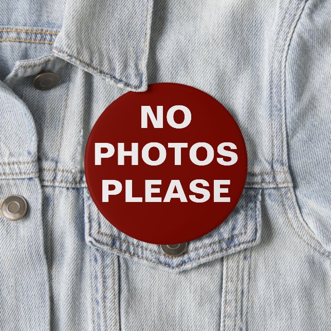 Roter Button "Kein Foto bitte" Button-On (Beispiel)