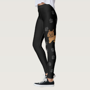 Roter Cairn Terrier Cartoon-Hund mit Pfoten Schwar Leggings